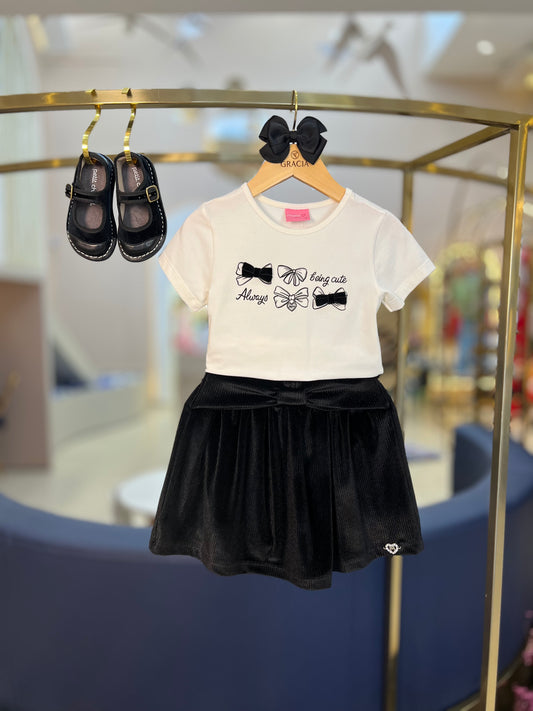 Conjunto Laços Black Veludo - Momi - Gracia