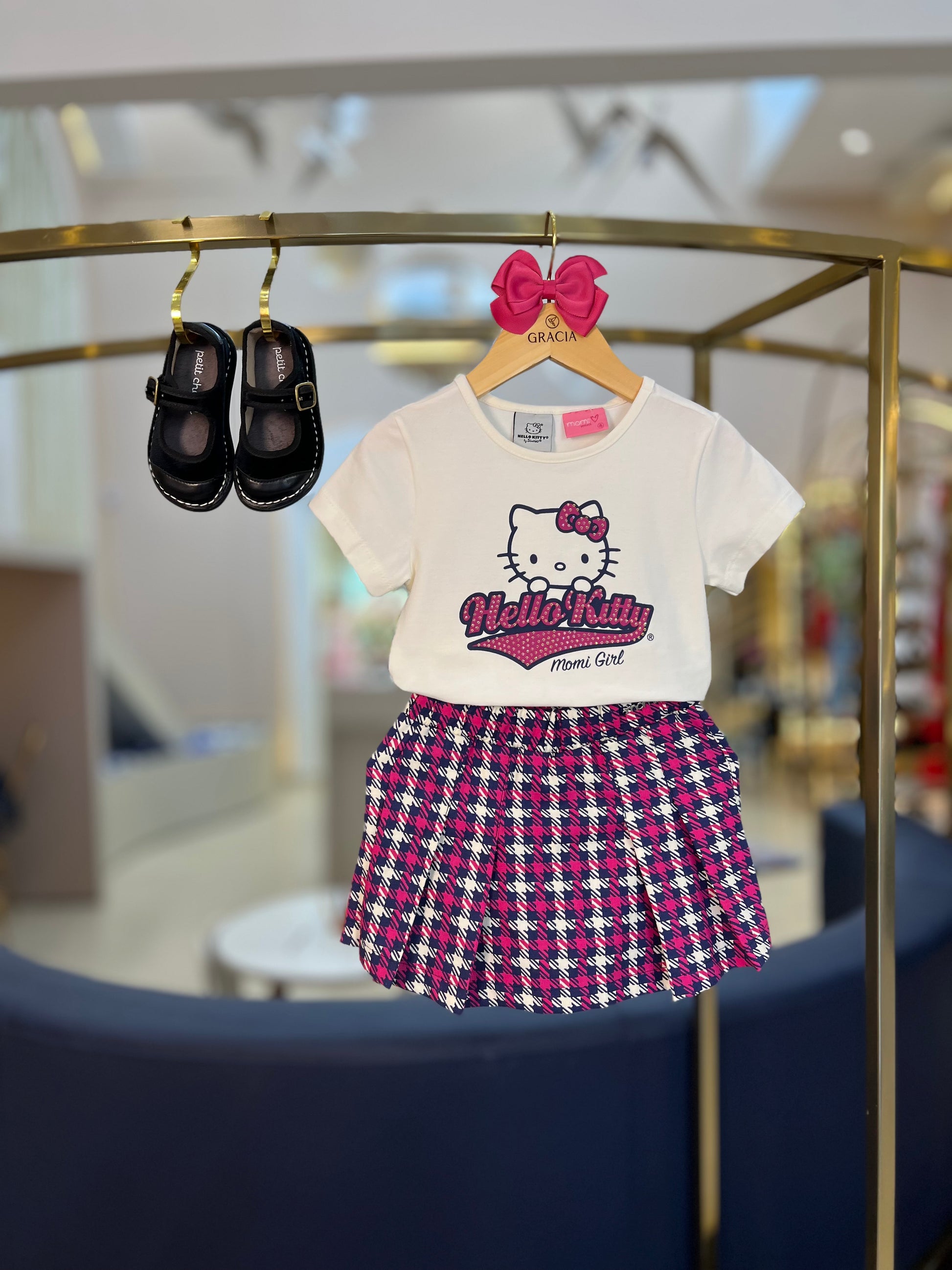 Conjunto Blusa e Shorts Pied Poule - Momi - Gracia