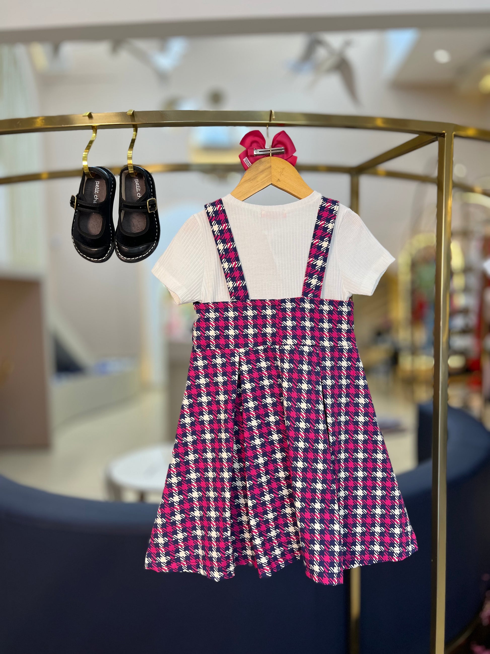 Vestido Pied Poule Pink - Momi - Gracia