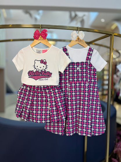 Vestido Pied Poule Pink - Momi - Gracia