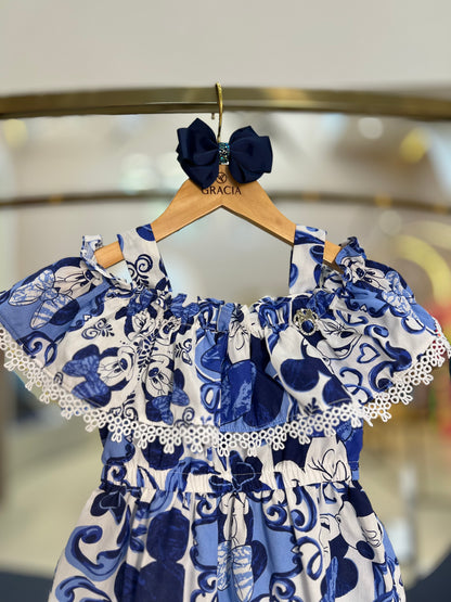 Vestido Azulejos Minnie - Animê - Gracia