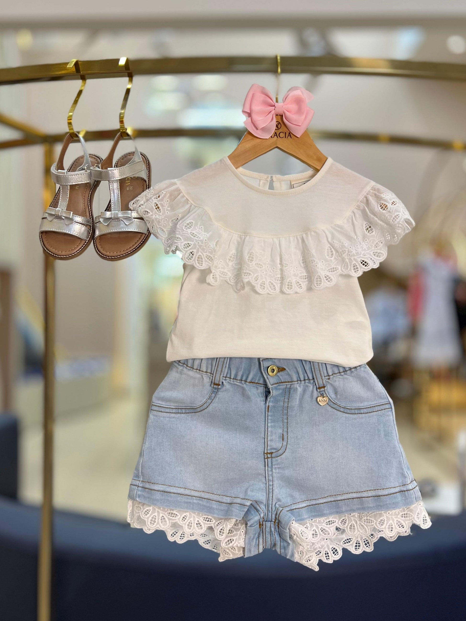 Blusa Bordado Inglês - Animê - Gracia