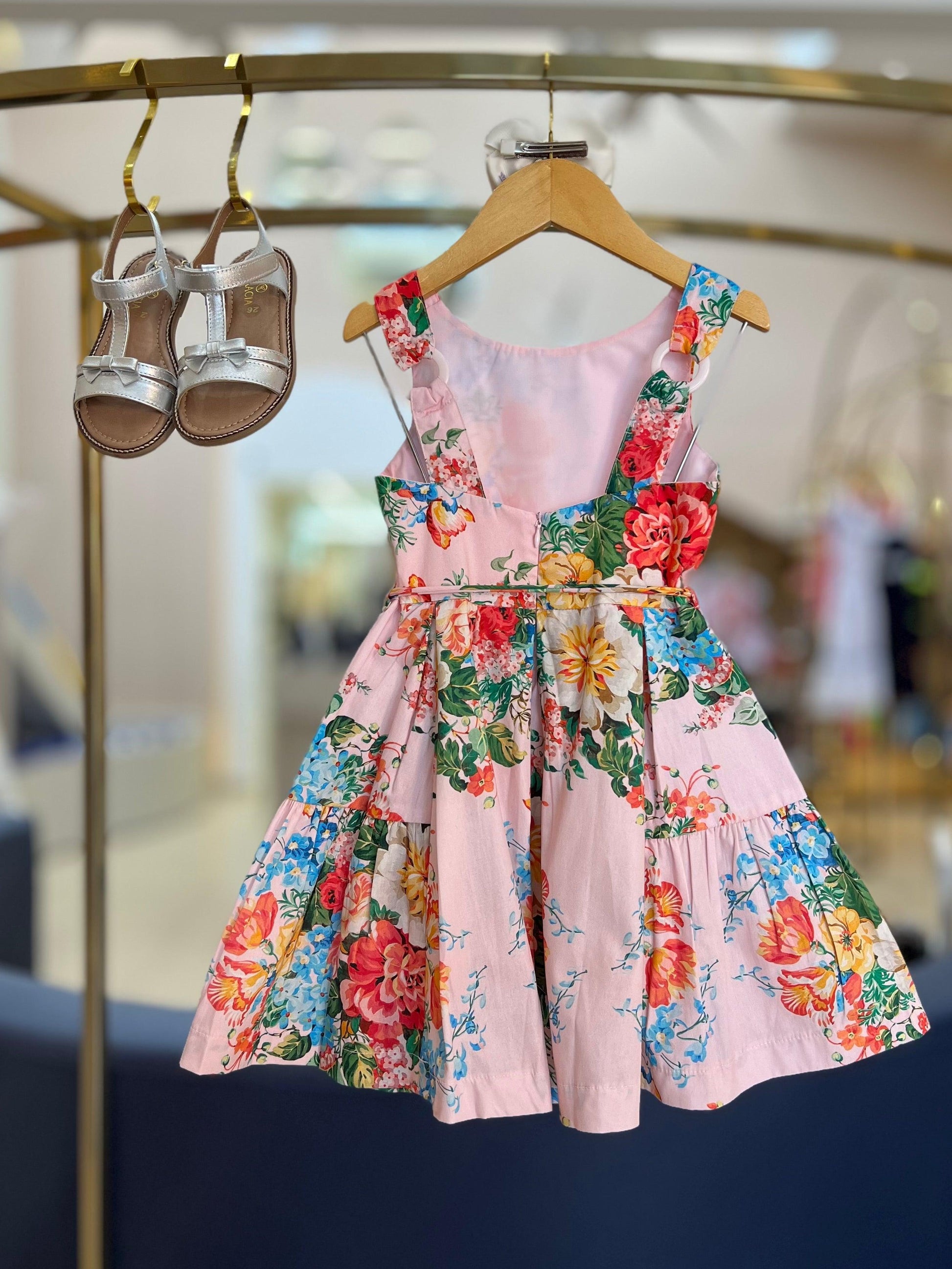 Vestido Pregas Flowers - 1+1 - Gracia