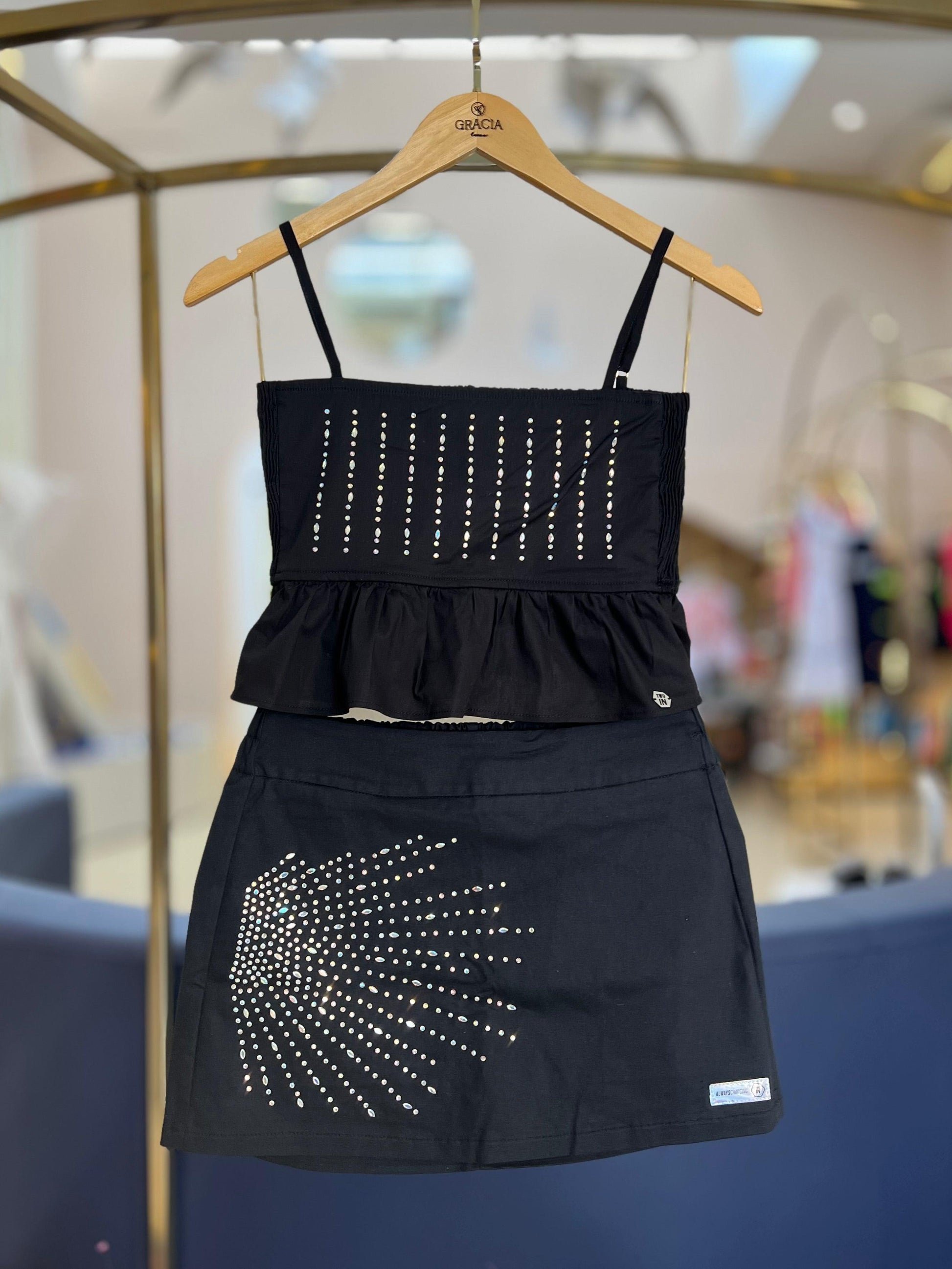 Saia-shorts com Strass - Two In - Gracia