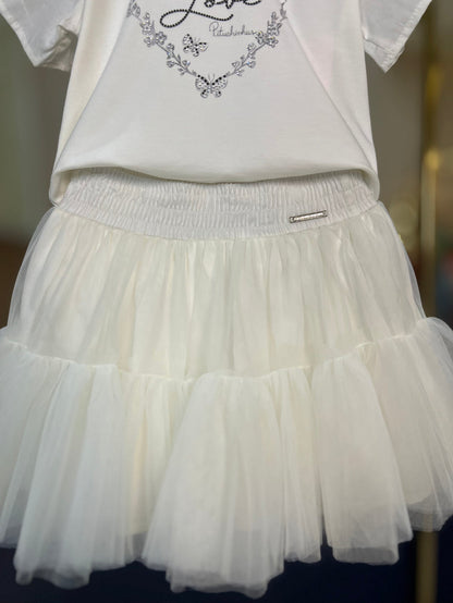 Saia-shorts Infantil Tule e Babado - Pituchinhus