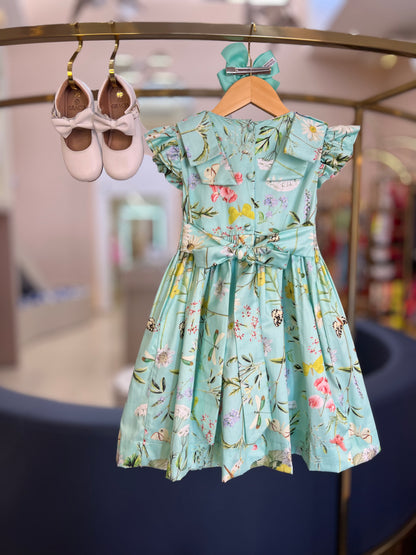 Vestido Infantil Olívia Floral Verde - Gracia