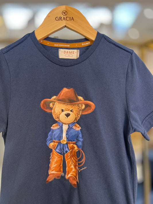 Camiseta Infantil Teddy Cowboy Marinho - Dame