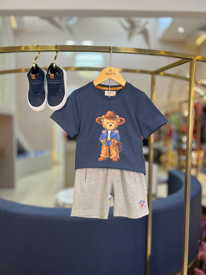 Camiseta Infantil Teddy Cowboy Marinho - Dame
