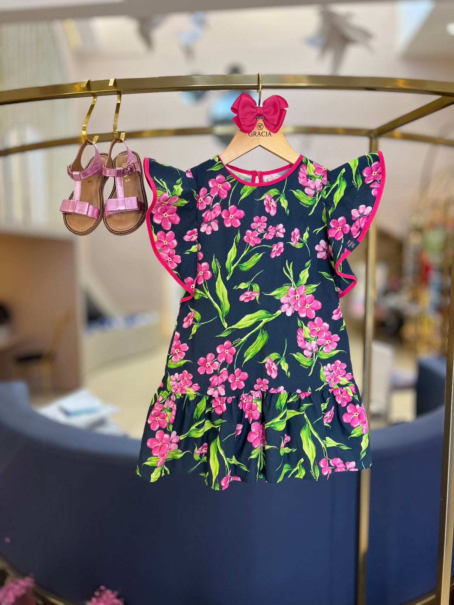 Vestido Jumper Marinho Flores - 1+1