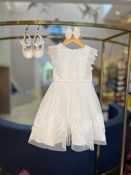 Vestido Infantil Ballerine Off White - Petit Cherie