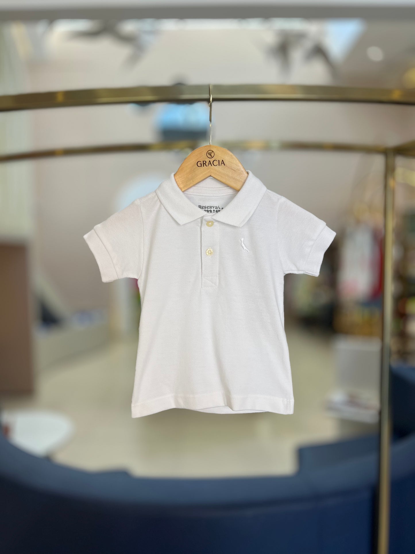 Polo Bebê Piquet Básica Branca - Reserva Mini