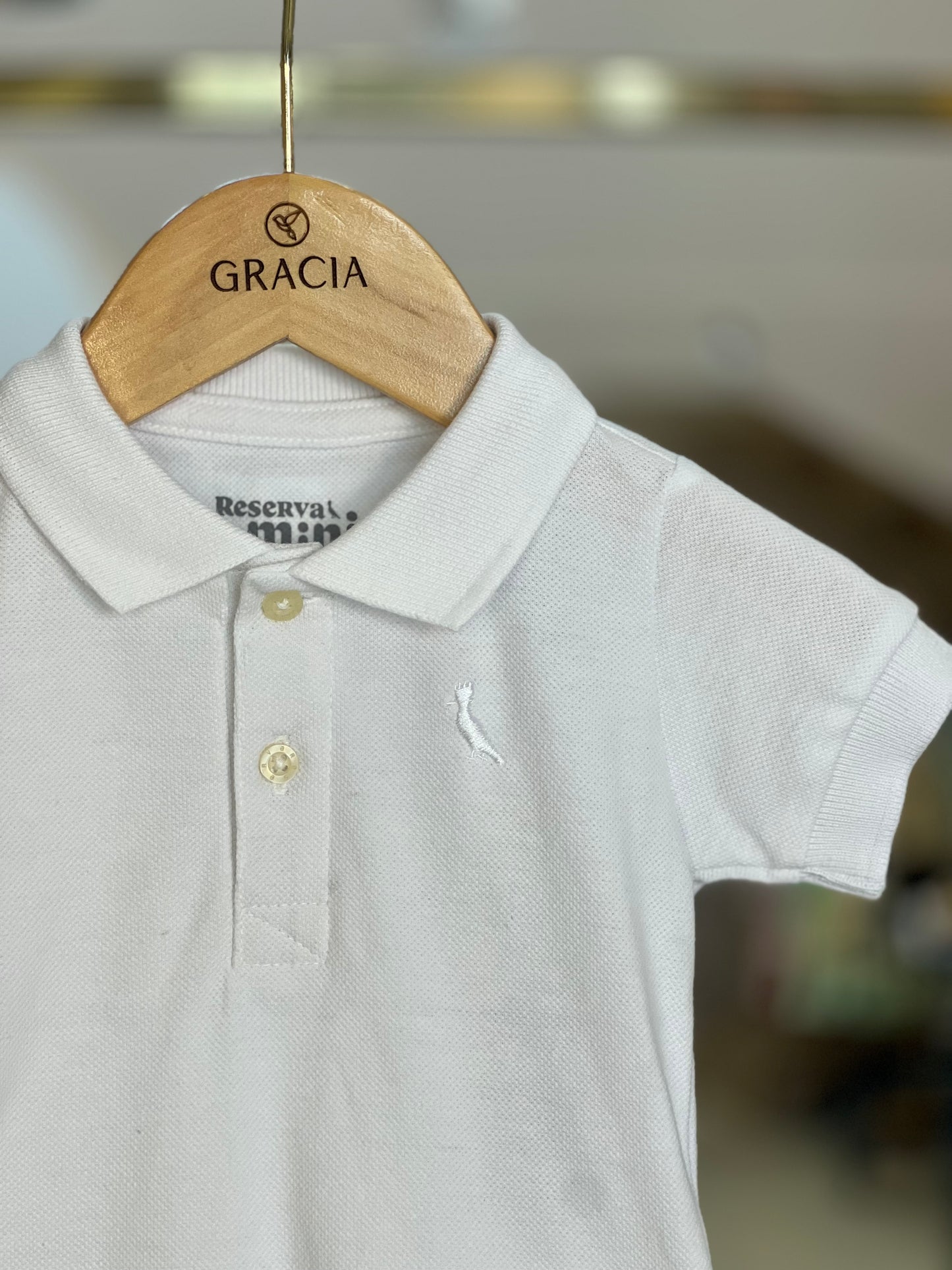 Polo Bebê Piquet Básica Branca - Reserva Mini