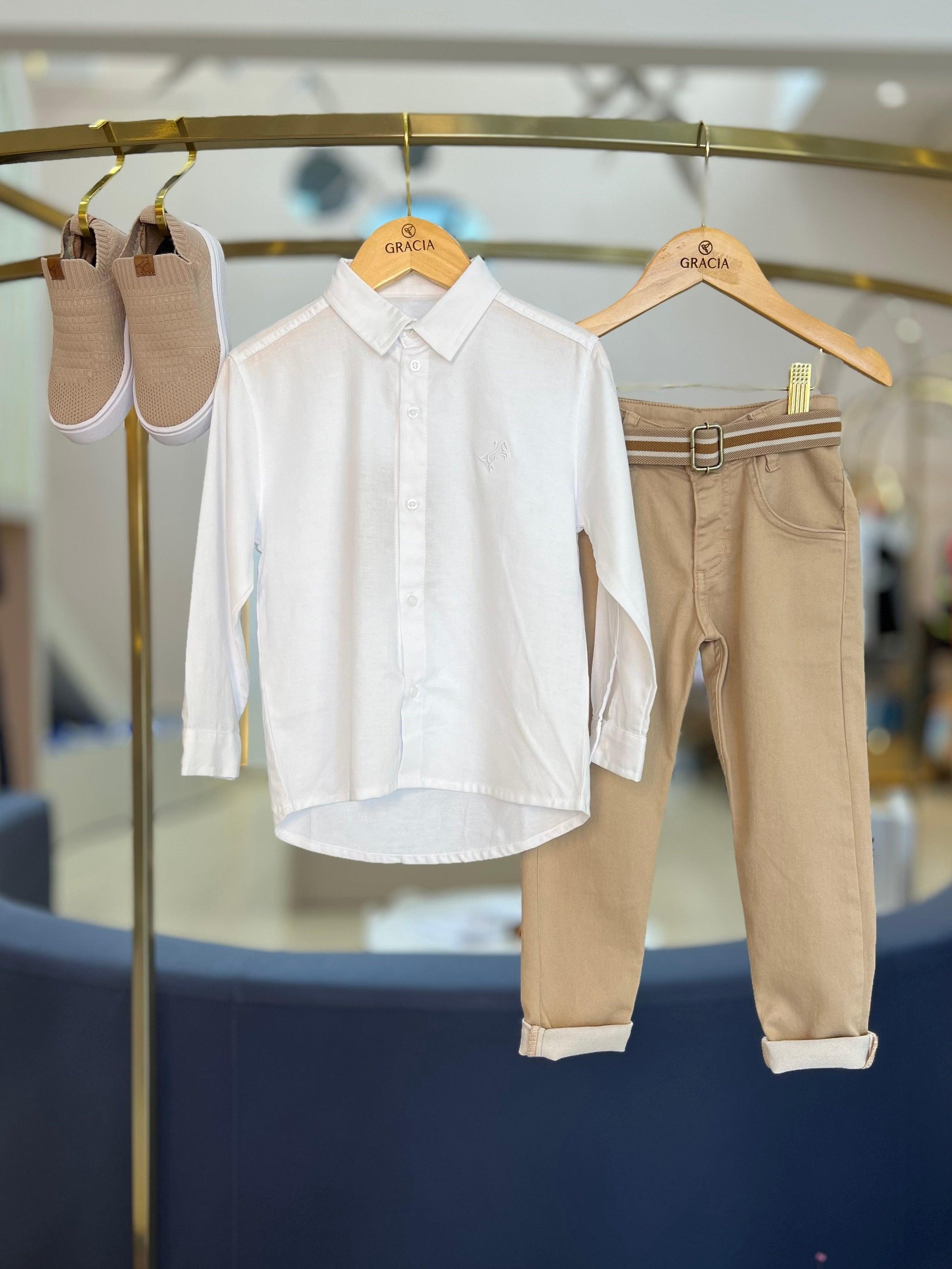 Camisa ML Oxfordine Branca Dame - Gracia