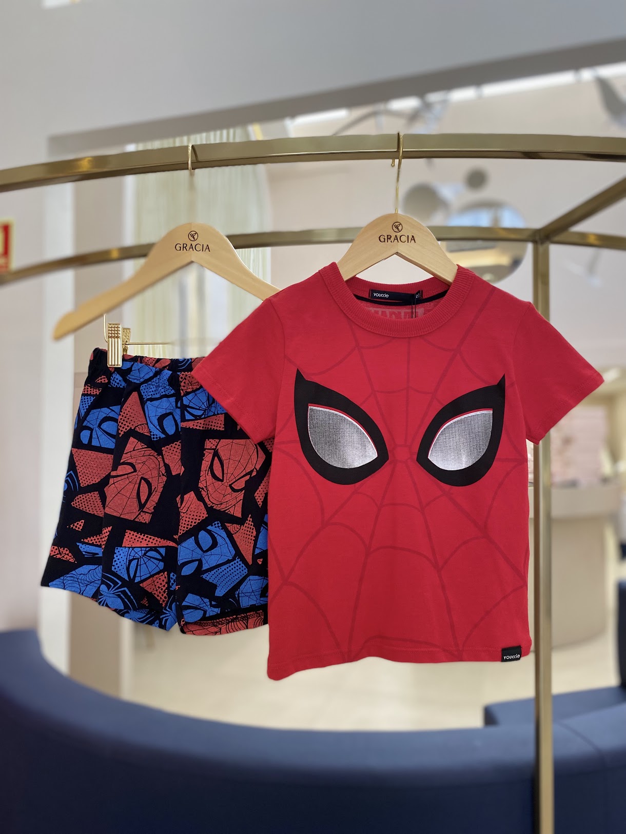 Pijama t-shirt e bermuda Spider Man Youccie