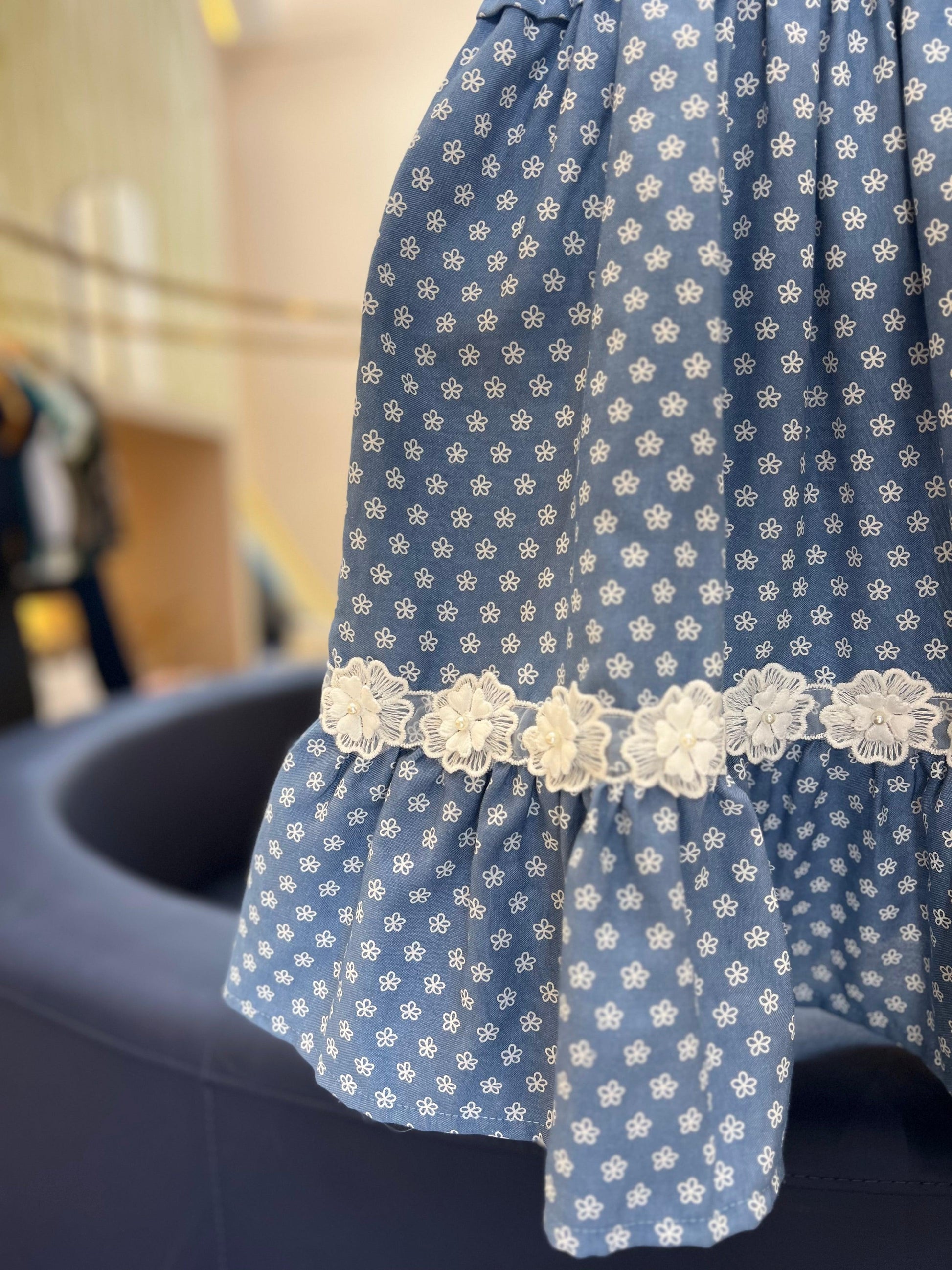 Vestido Jeans com Estampa Midi com Lastex 1+1 - Gracia