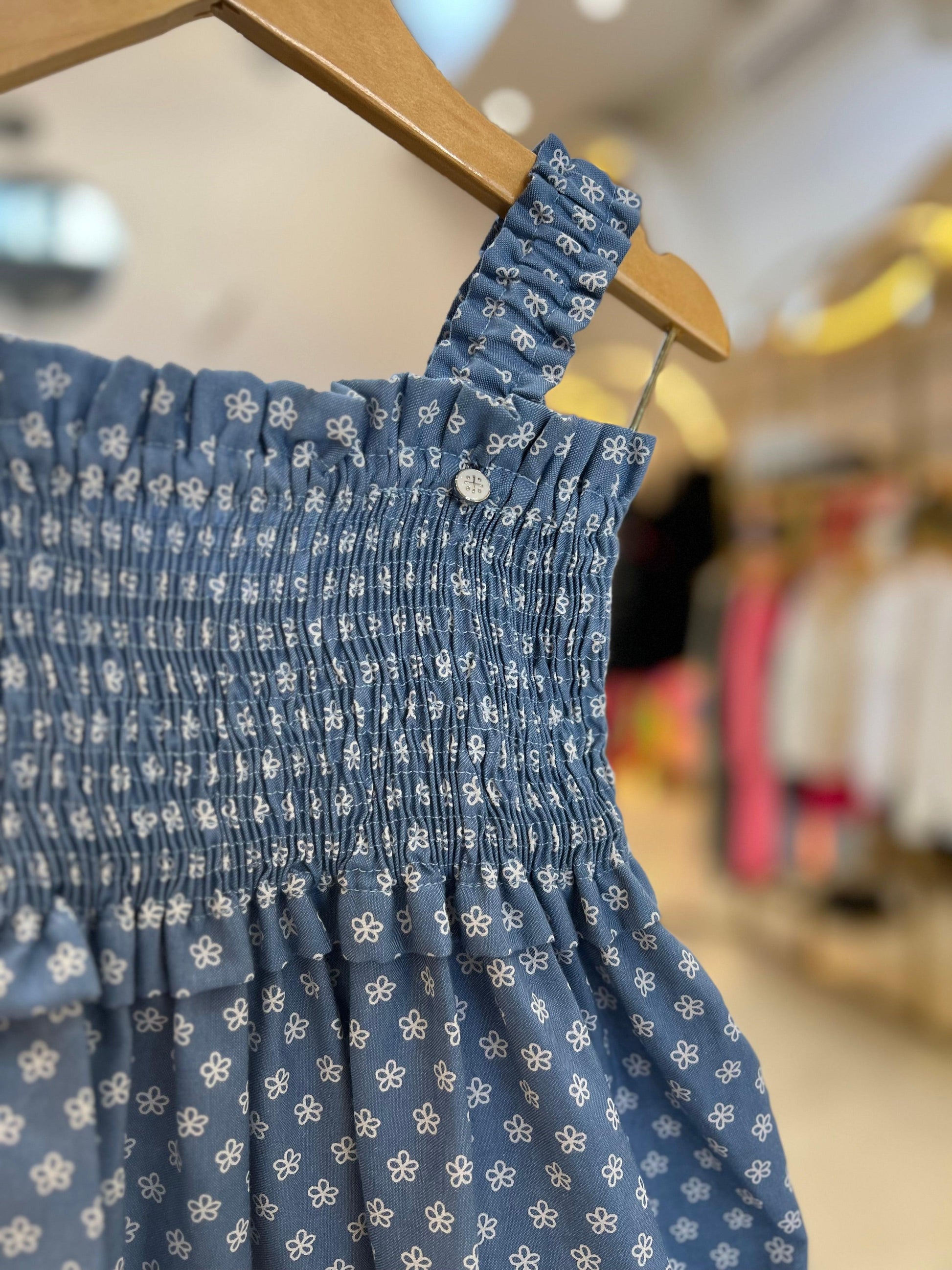 Vestido Jeans com Estampa Midi com Lastex 1+1 - Gracia