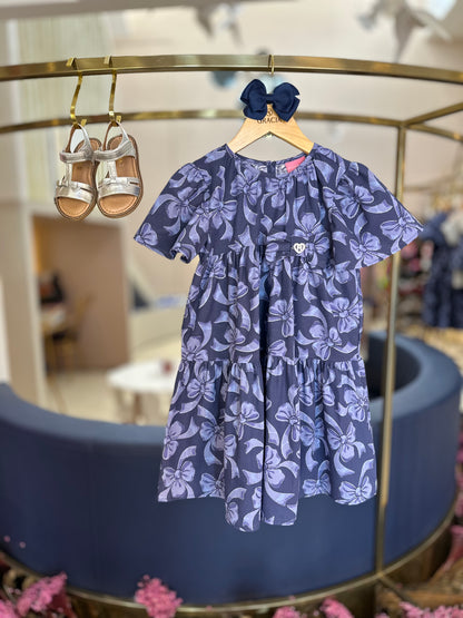 Vestido Infantil Laços Blue - Momi