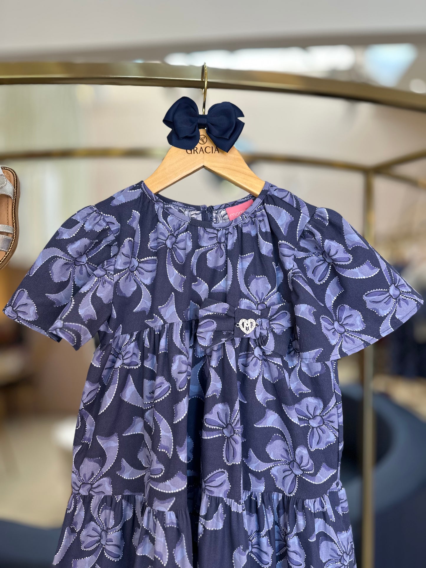Vestido Infantil Laços Blue - Momi