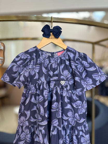 Vestido Infantil Laços Blue - Momi