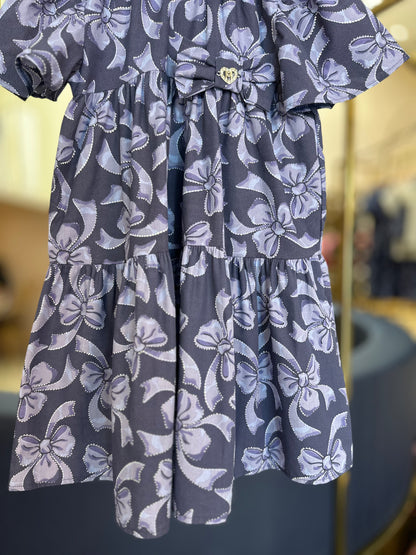 Vestido Infantil Laços Blue - Momi