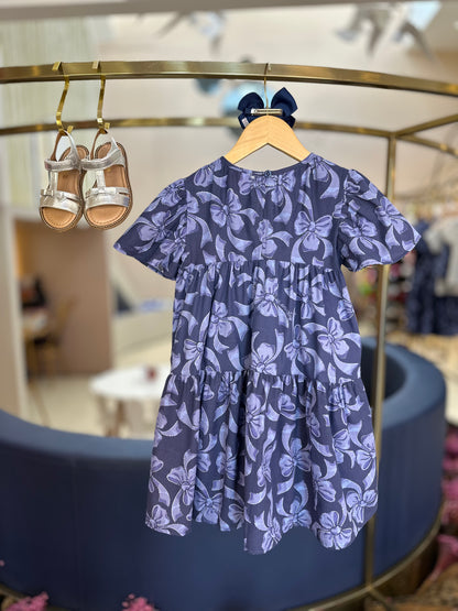 Vestido Infantil Laços Blue - Momi
