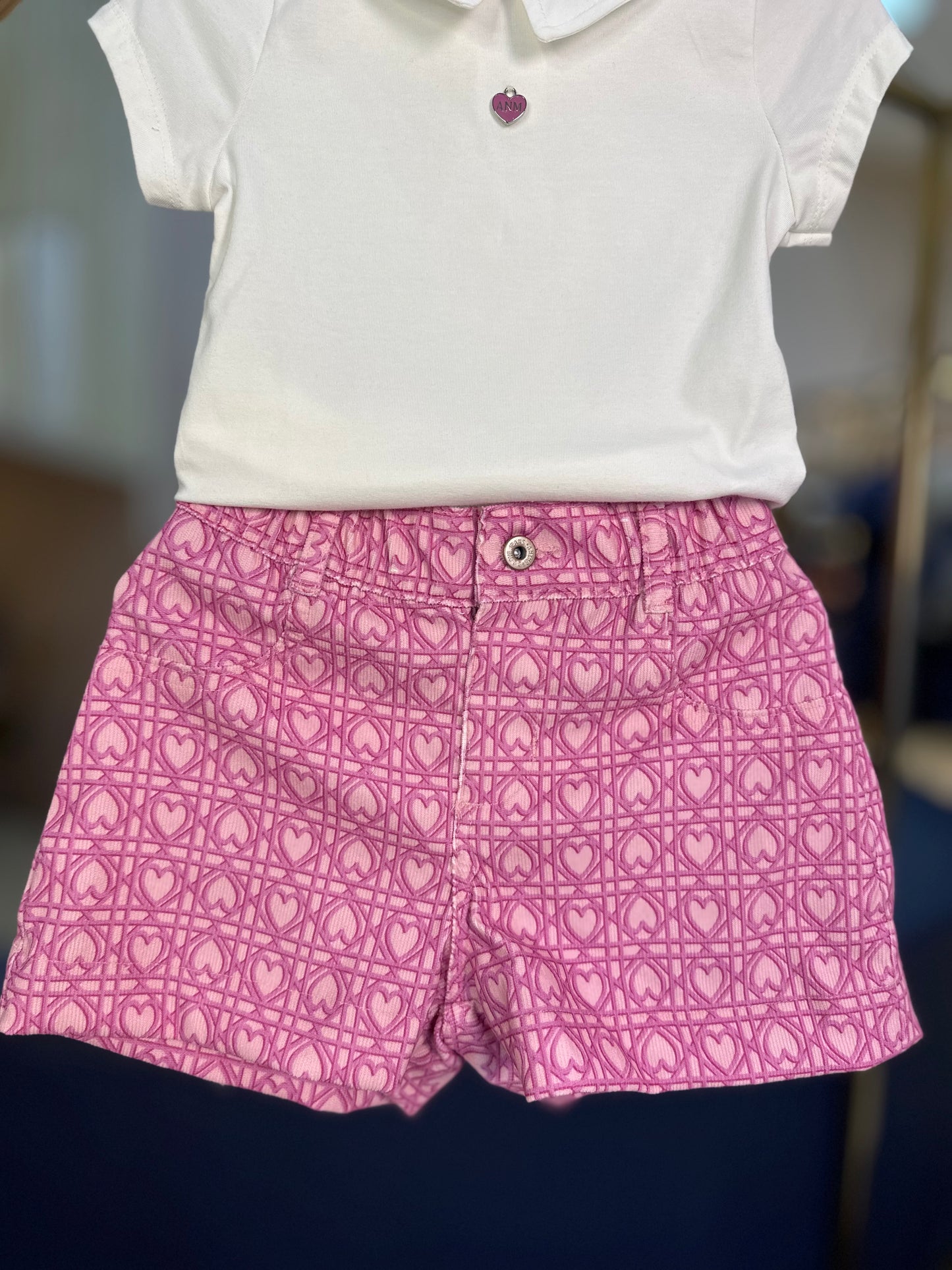 Conjunto Infantil Jaqueta, Blusa e Bermuda Corações Trancados - Animê