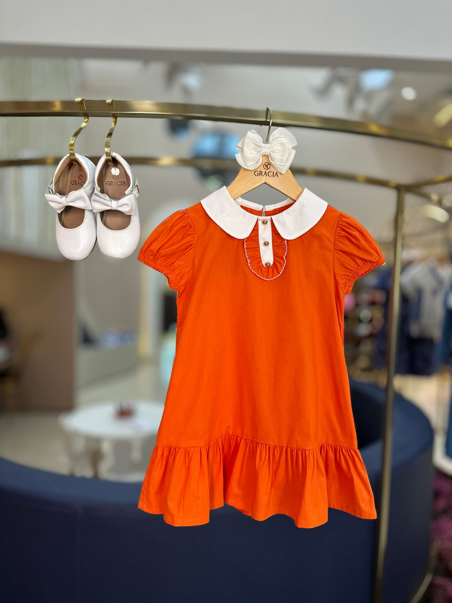 Vestido Infantil Jumper Algodão com Detalhe Gola - Beabá