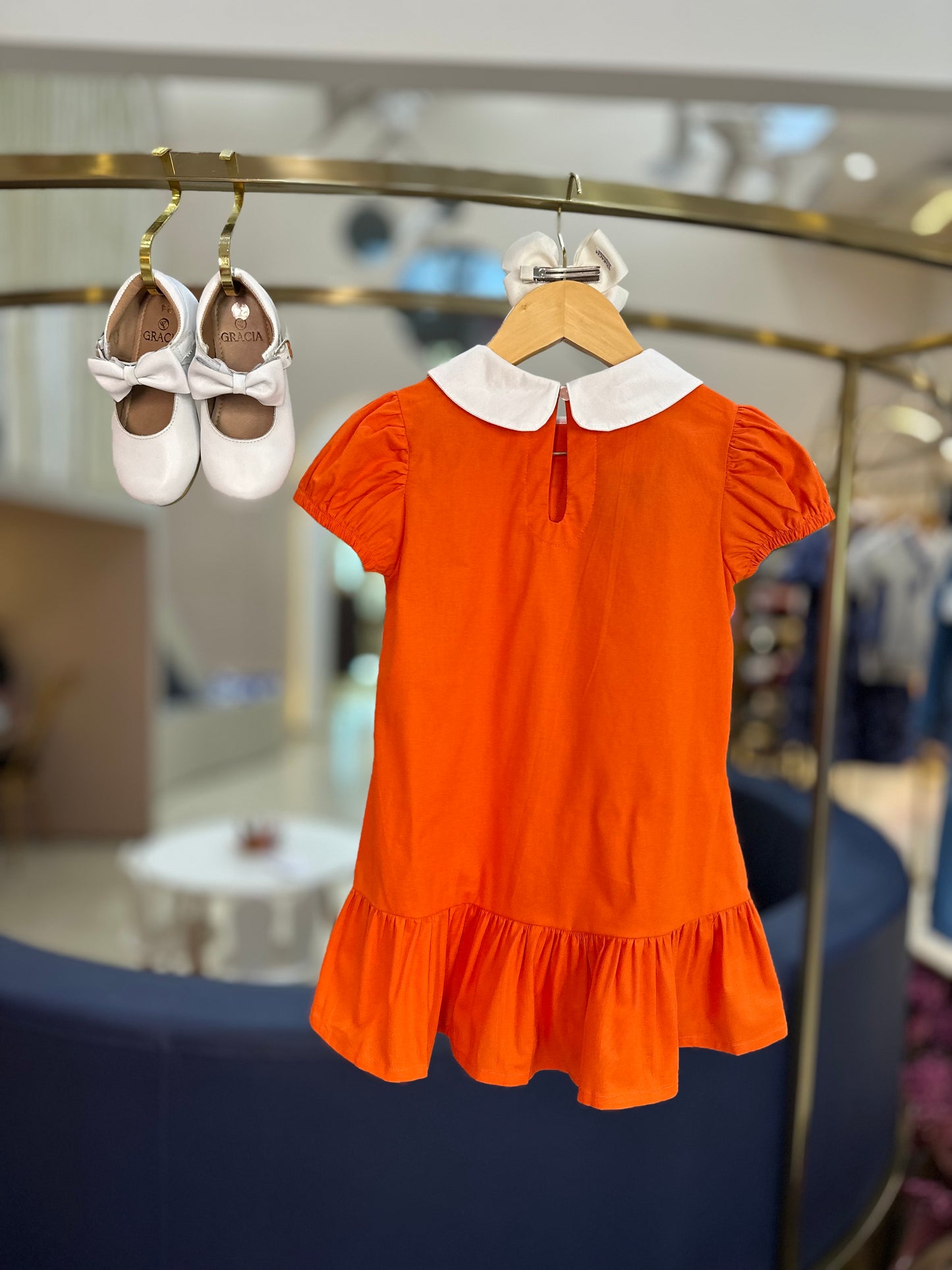 Vestido Infantil Jumper Algodão com Detalhe Gola - Beabá