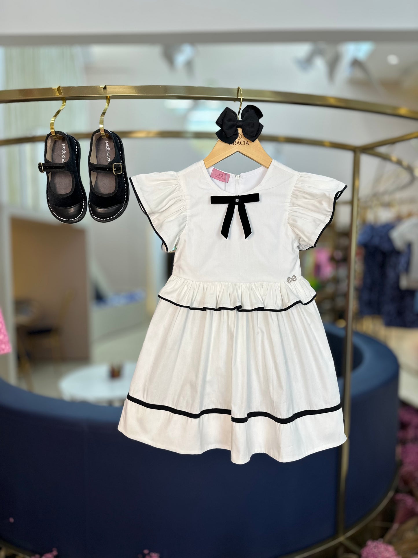 Vestido Infantil Rodado com Laço Luluzinha