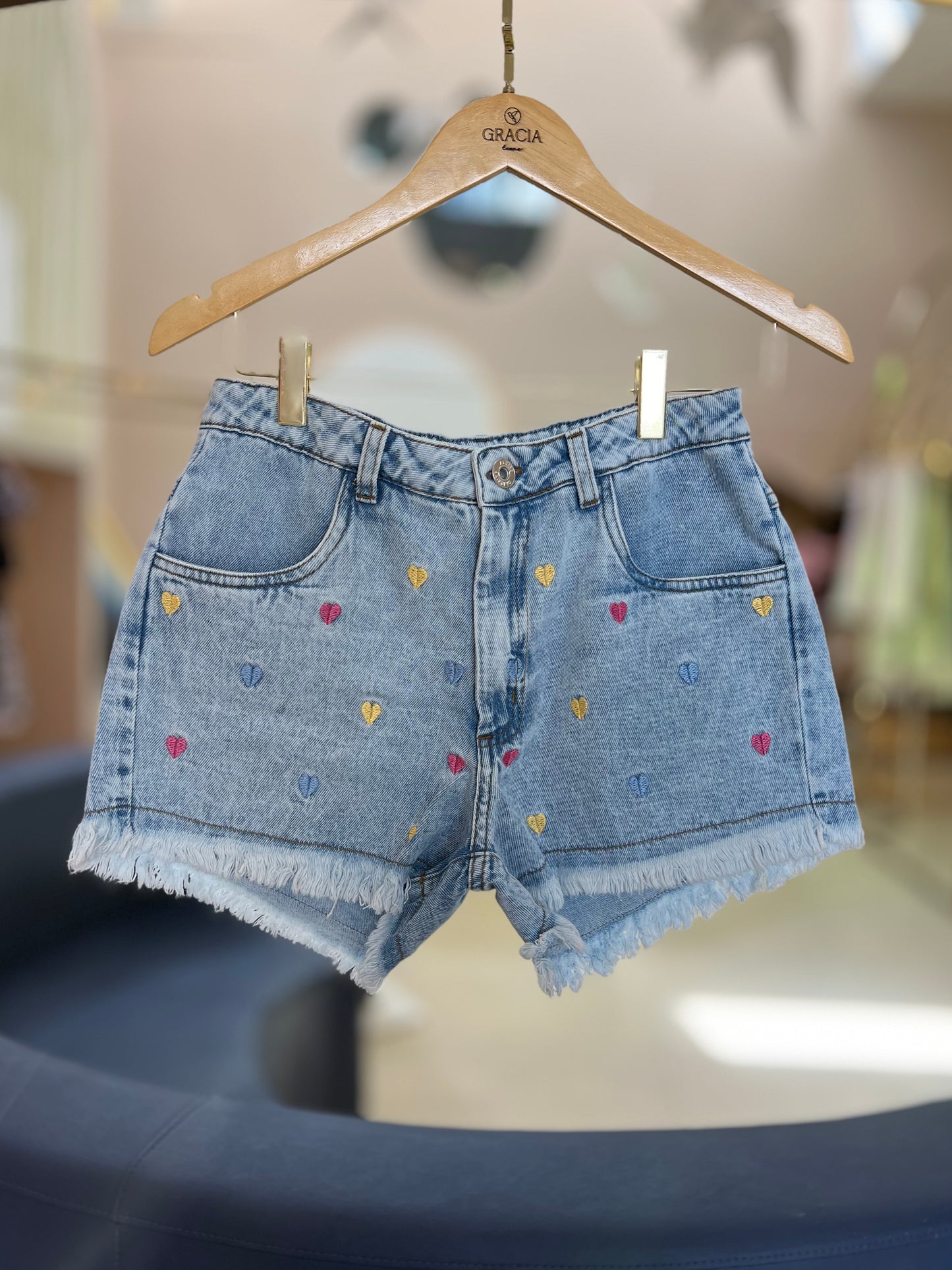 Shorts Jeans Corações Two In