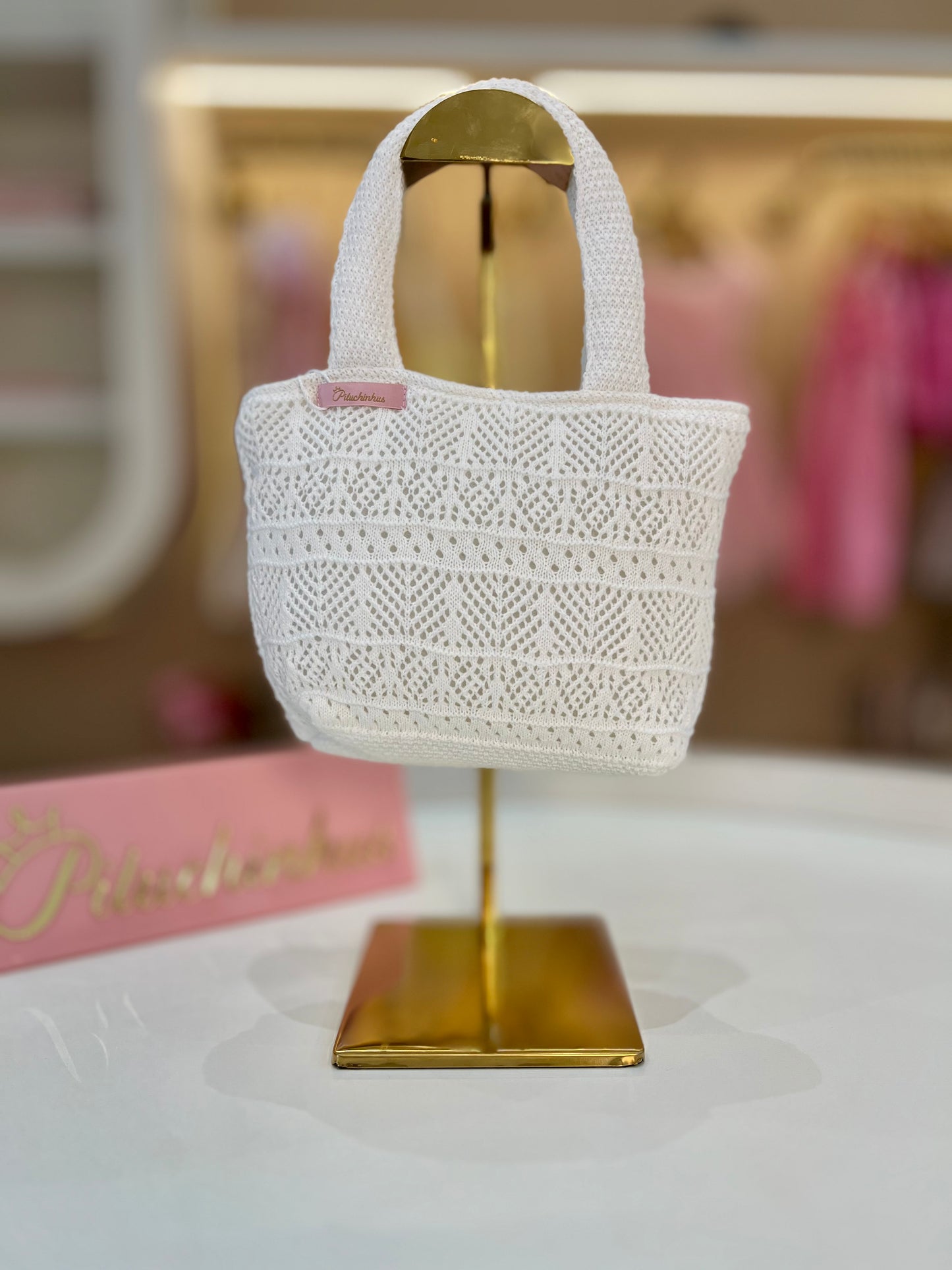 Bolsa Tricot Guipir Bordado Couture - Pituchinhus