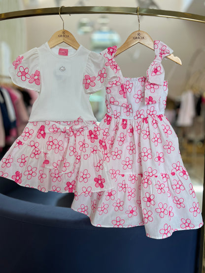 Vestido Bordado Flores Momi