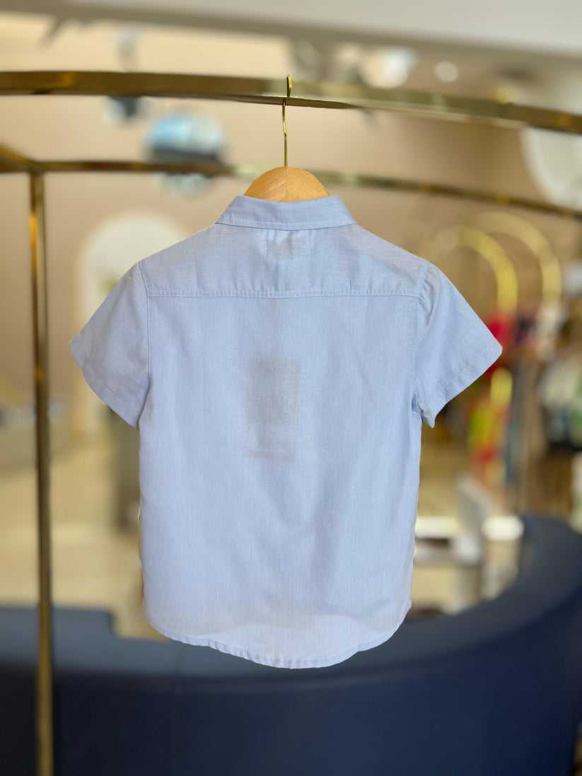 Camisa Infantil MC Oxfordine Azul - Dame