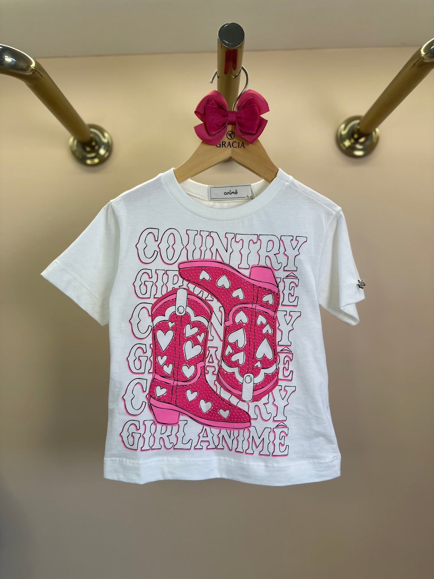Conjunto Infantil Jeans Blusa Country, Colete Bota e Saia Balonê - Animê