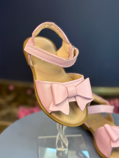 Sandália Infantil Manu Laço Velcro Rosa Perolado - Gracia