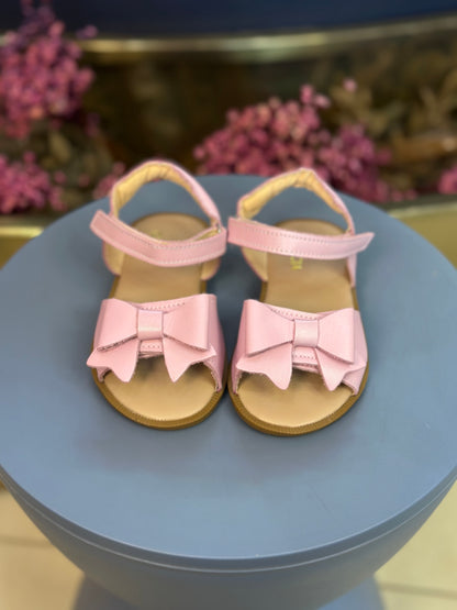 Sandália Infantil Manu Laço Velcro Rosa Perolado - Gracia