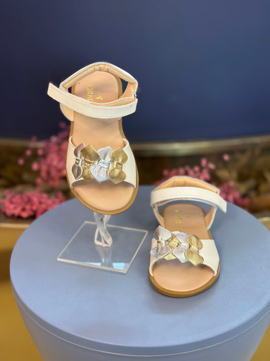 Sandália Infantil Lacinhos Branca Perolada - Gracia