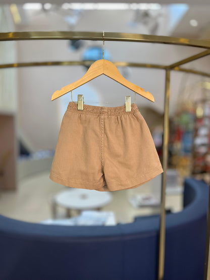 Shorts-saia com Pregas Toffee - Momi - Gracia