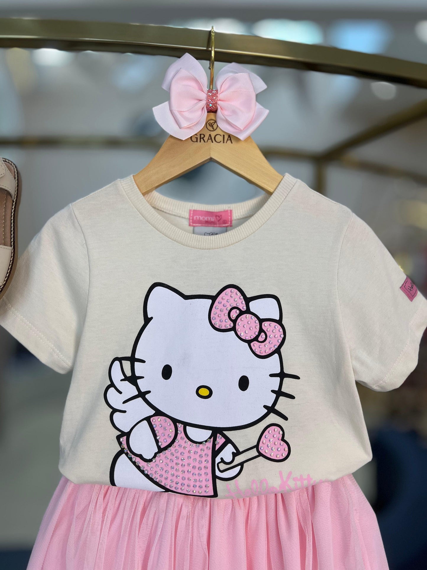 Conjunto Blusa & Saia Rosa Hello Kitty - Momi - Gracia