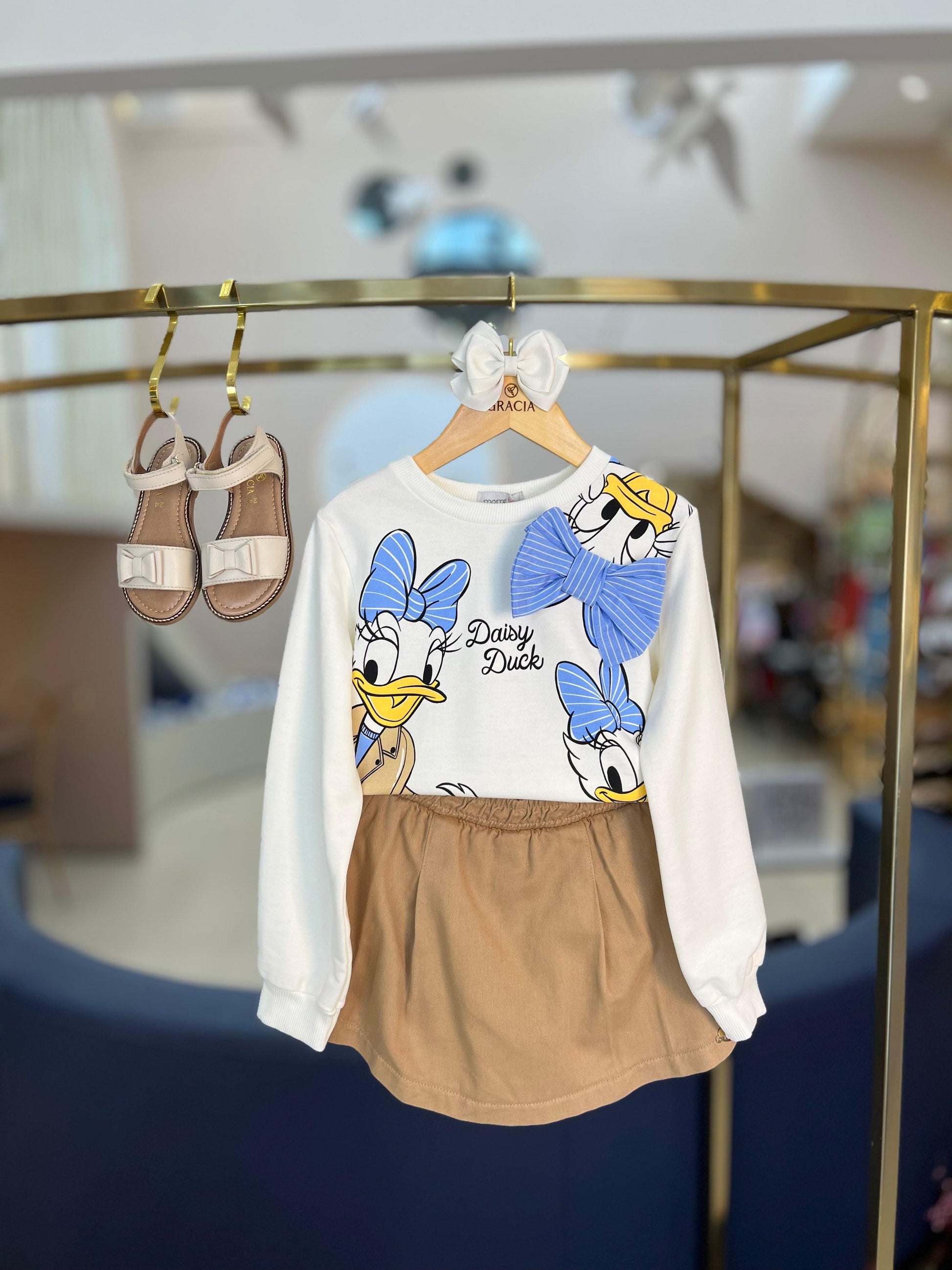 Shorts-saia com Pregas Toffee - Momi - Gracia