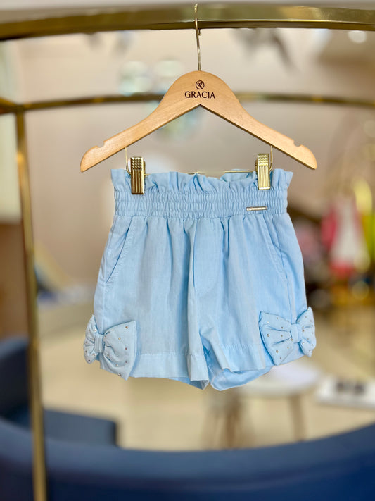 Shorts Laços Cristais Azul - Pituchinhus