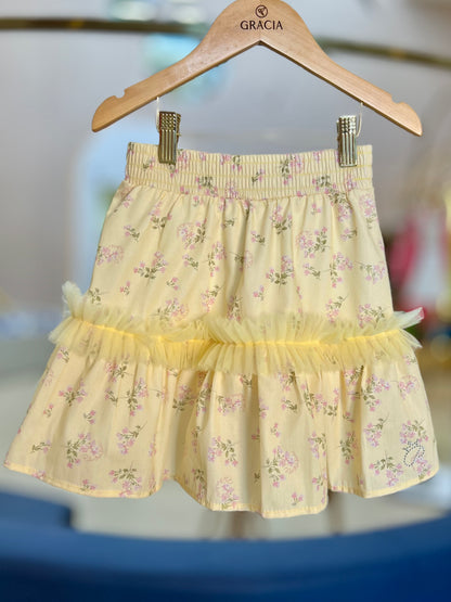 Saia-shorts Flores Frufru - Pituchinhus