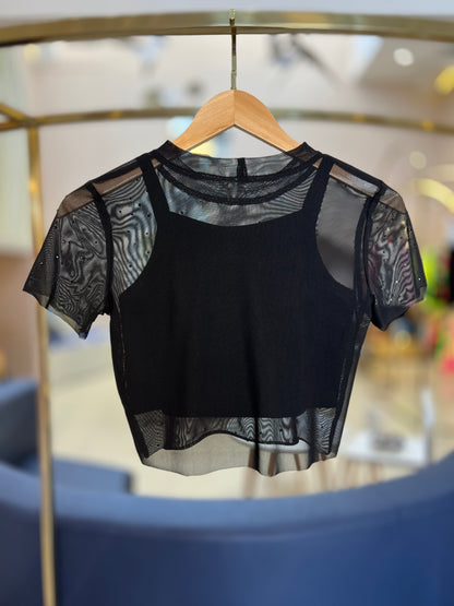 Blusa Tule & Cristais - Perfumaria