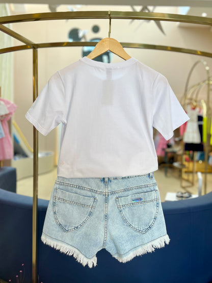 Shorts Jeans Corações Two In