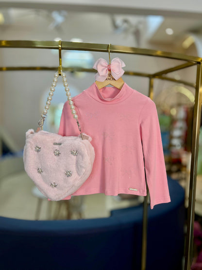 Blusa Algodão ML Rosa - Luluzinha - Gracia