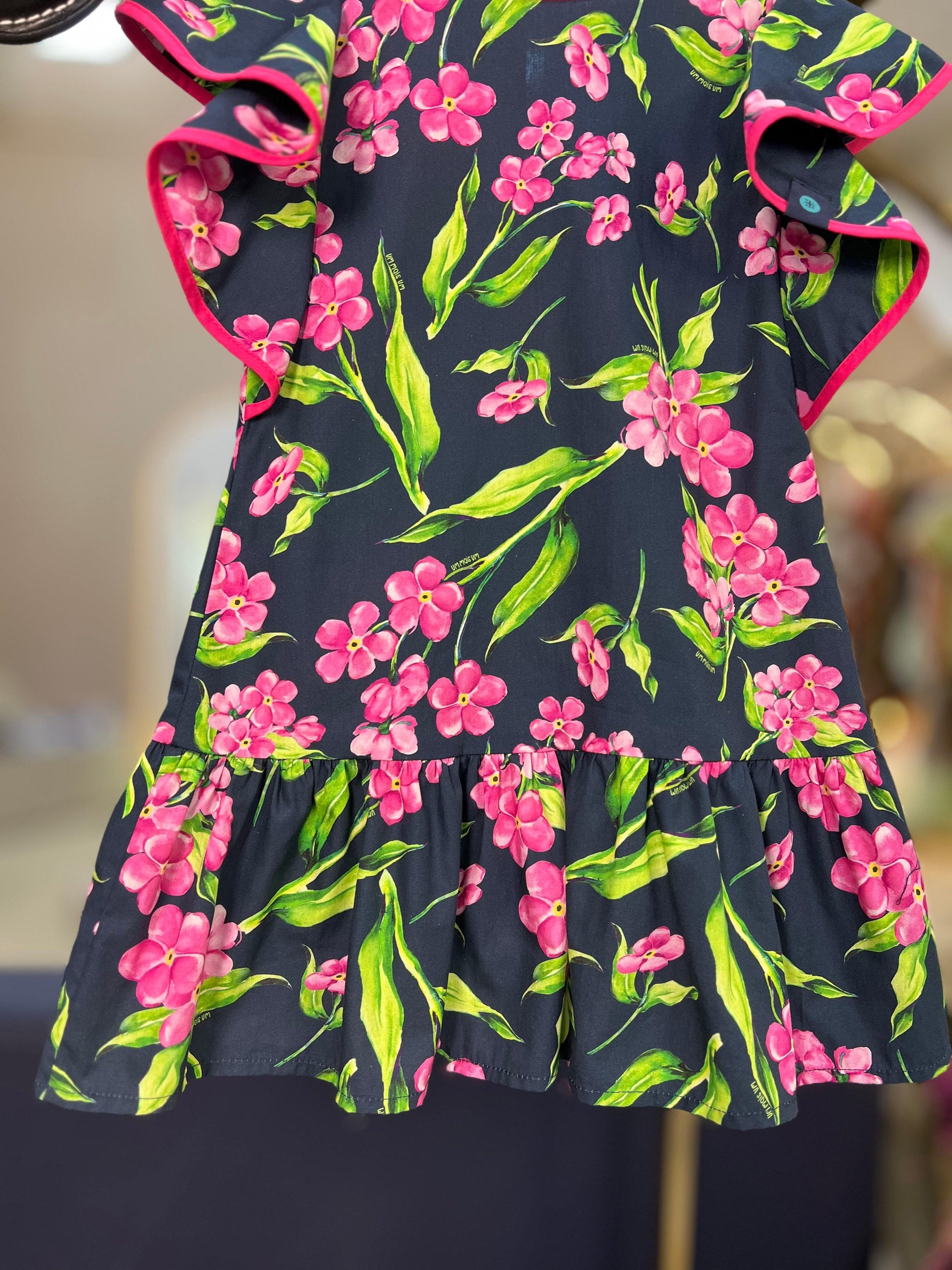 Vestido Jumper Marinho Flores - 1+1 - Gracia