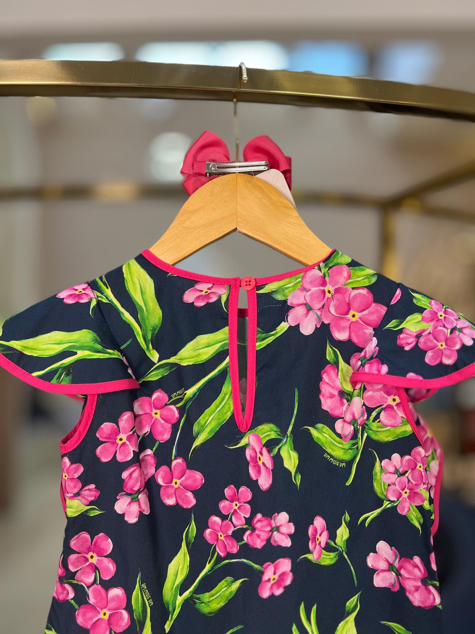 Vestido Jumper Marinho Flores - 1+1 - Gracia
