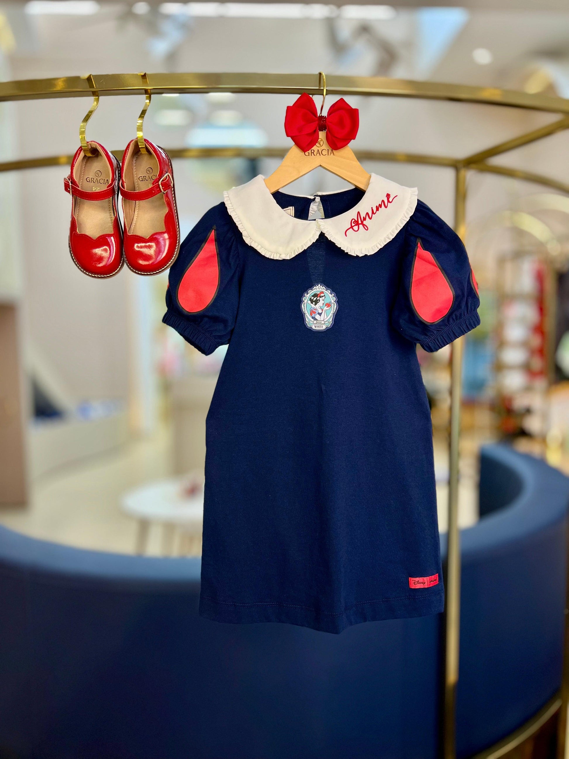 Vestido Branca de Neve Marinho - Animê - Gracia