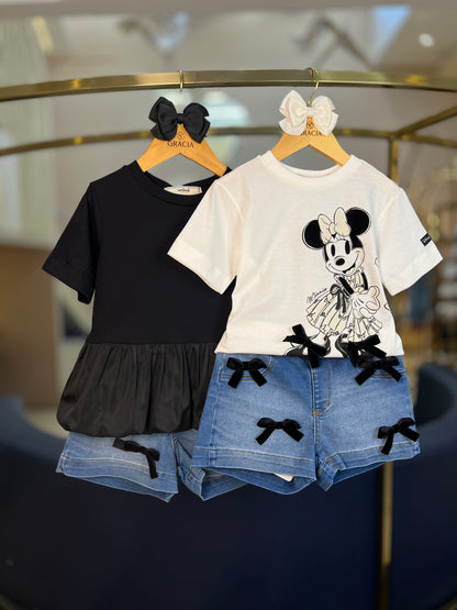 Camiseta Minnie Laço de Veludo - Animê