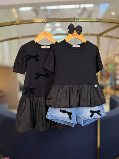 Vestido Tee Dress Preto - Animê - Gracia